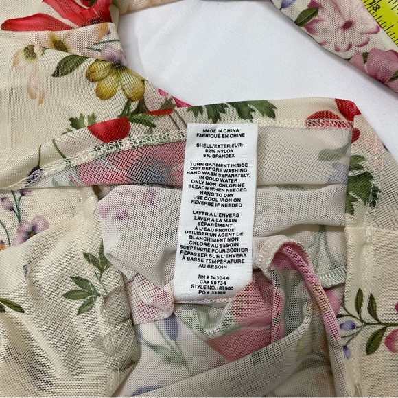 🌸 Avec Les Filles Floral Mesh Long Sleeve Top - Picture 7 of 12